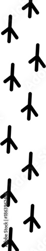 Set of bird footprint icons in various orientations for creative design