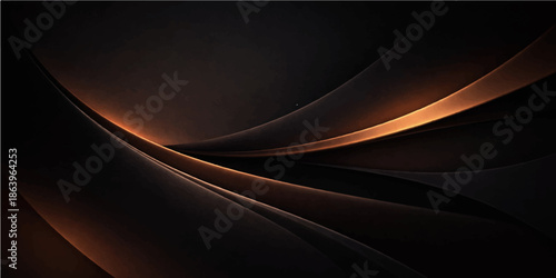 Abstract black fractal background featuring flowing blue light lines and futuristic 3d motion curves in a digital art wallpaper design with a dark textured backdrop