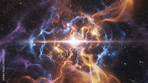 Vibrant Cosmic Energy Swirling Galaxy.