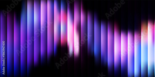​Abstract Neon Light Waves Background | Dynamic Rainbow Glowing Blades on Black | Digital Music Equalizer Concept