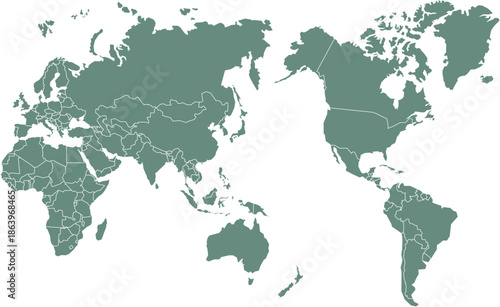 high quality world map on white