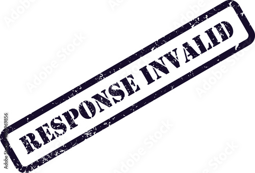 A purple grunged rubber stamp mark indicates a response has been deemed invalid