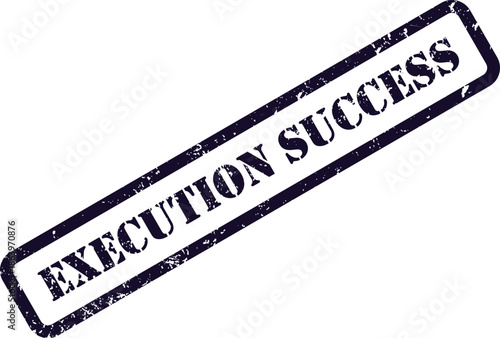 A vibrant dark purple rubber stamp mark clearly stating EXECUTION SUCCESS on a bright white surface