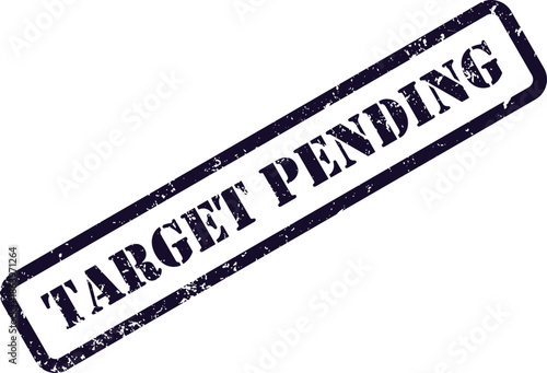 An official looking grungy purple stamp clearly stating TARGET PENDING on a pristine white background