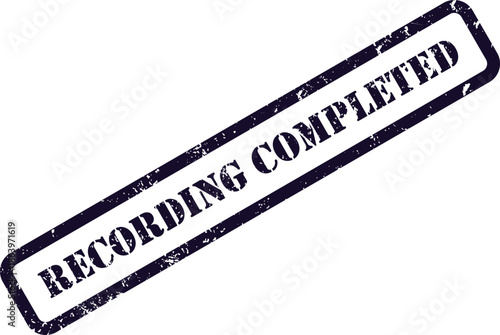 Dark purple distressed rubber stamp impression clearly displays the important text RECORD TRANSFERRED on a clean white surface