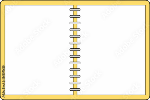 blank notebook isolated on white