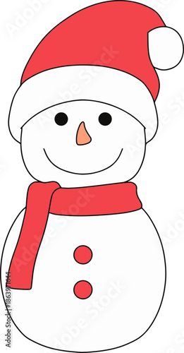 snowman with santa hat