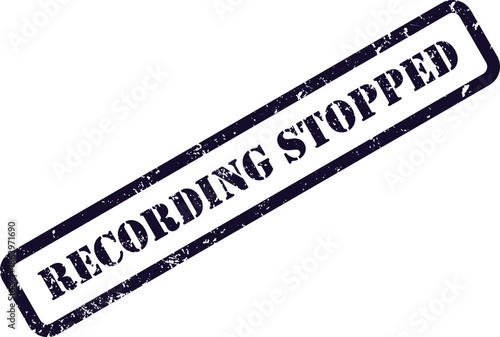 Dark purple distressed rubber stamp impression clearly displays the important text RECORD UNSAVED on a clean white surface