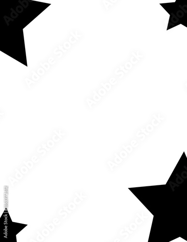 vector illustration of 4 stars on each corner with a negative space