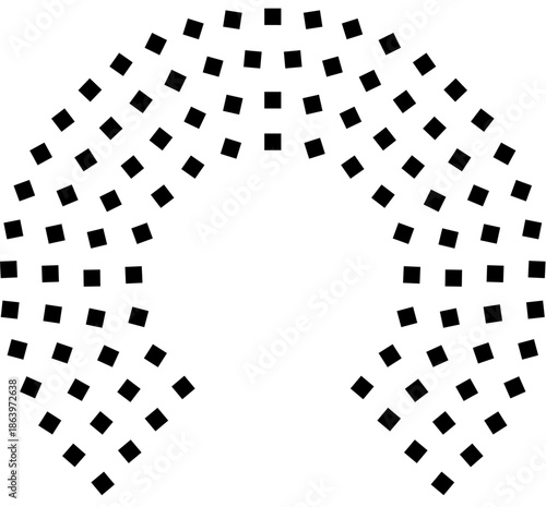 Hemicycle 101 seats - chamber 280 degree donut chart - 4 rows centered