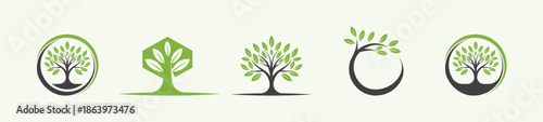 Modern Clean Tree Logo Collection for Sustainable, Eco and Natural Business Branding