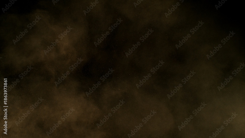Fototapeta premium Freeze Motion Shot of Flying Sand Dust , Isolated on Black Background