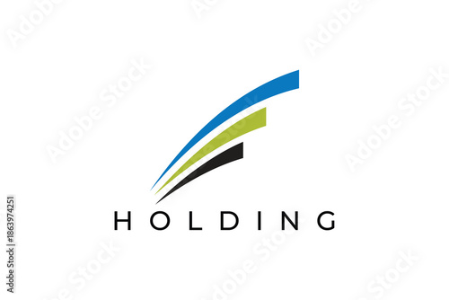 Minimal Abstract Holding Logo Design for Corporate, Finance, and Business Brand Identity