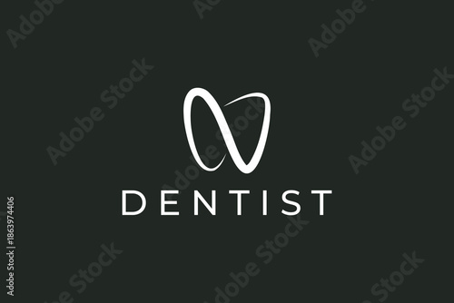 Dentist logo with simple tooth illustration