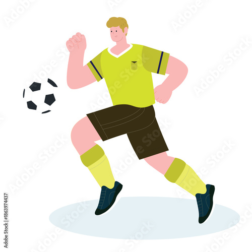 vector illustration of a male soccer player controlling the ball