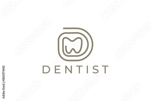 Dentist logo with simple tooth illustration