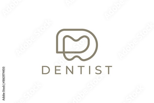 Dentist logo with simple tooth illustration