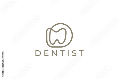 Dentist logo with simple tooth illustration