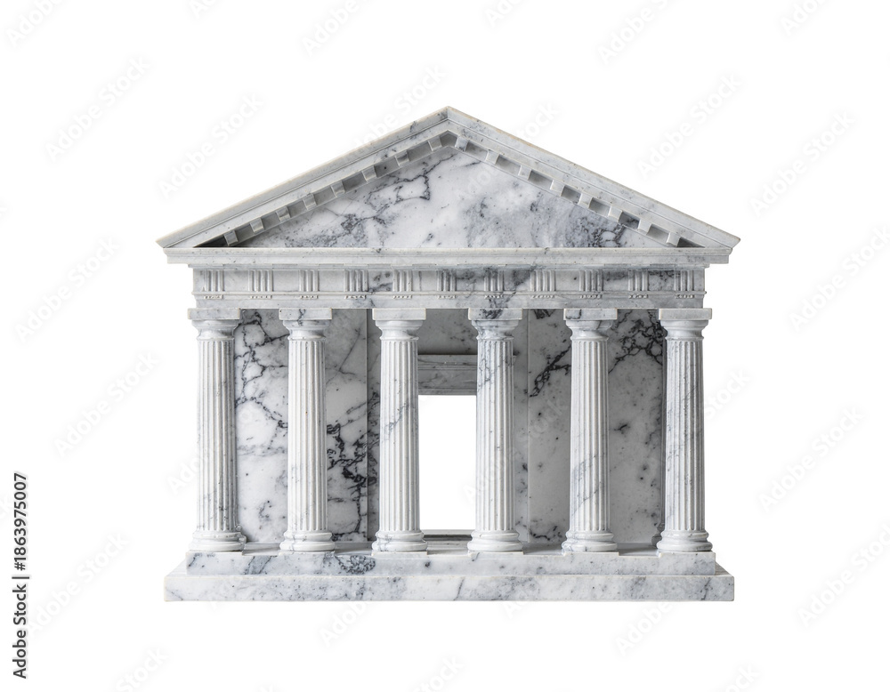 Obraz premium Marble classical temple with doric columns and pediment