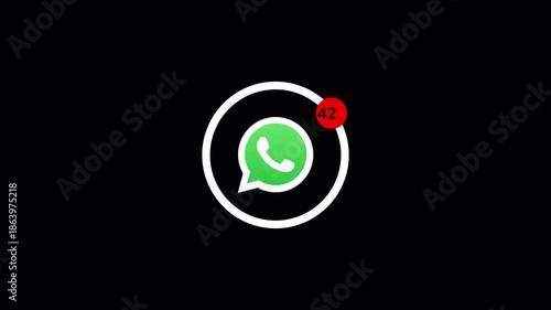 Animation of what app  icon representing messages  with a loop animation and alpha channel. Message Icon Animation Featuring SMS,  and messages  with transparent background in 4K animation