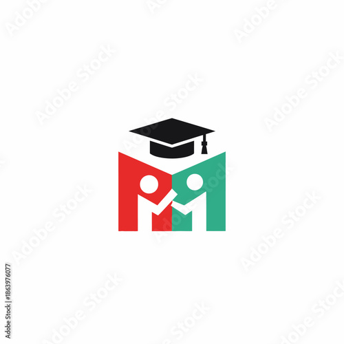 Graduation Cap on Top of PM Logo.