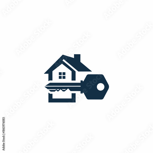 House Key Icon Symbol Illustration.