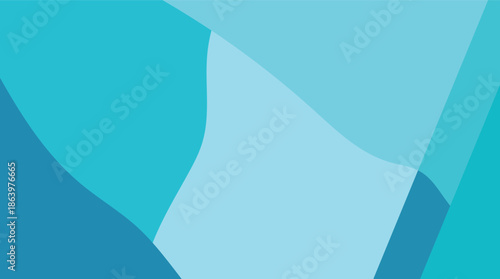 Abstract blue background with waves featuring a curled paper corner design on a blank business template for a light vector document illustration with empty space