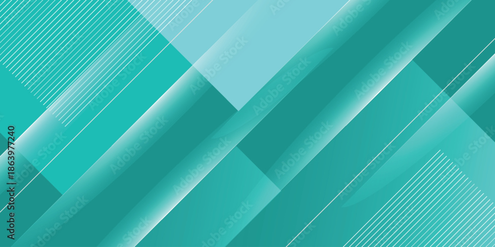 Obraz premium Bright green gradient abstract background with simple geometric patterns and light effects. Modern design for cover, banner, brochure, presentation, and certificate.