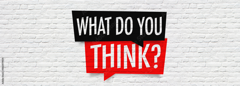 Naklejka premium What do you think?