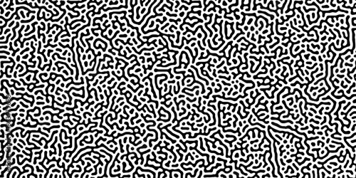 Turing reaction diffusion monochrome seamless pattern with chaotic motion . Natural seamless line pattern. Reaction-diffusion or truing pattern formation. abstract truing organic	
