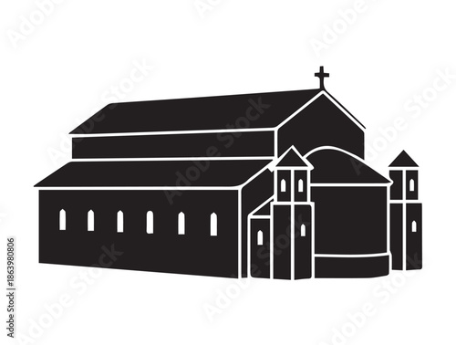 Early Christian Church white background.