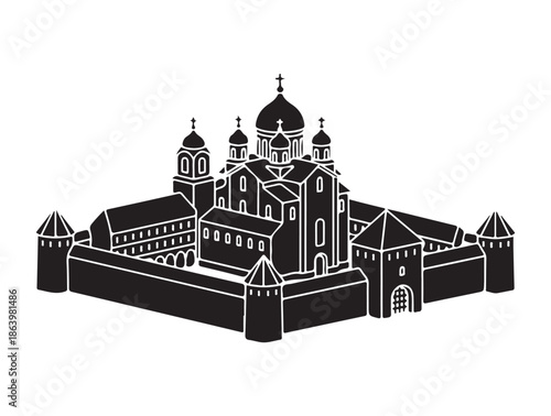 Fortified Church white background.