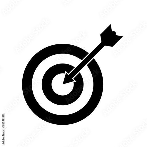 target icon with arrow, modern vector isolated on white background.