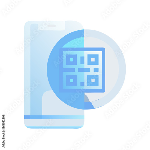 Glassmorphism Online Payment QR Icon