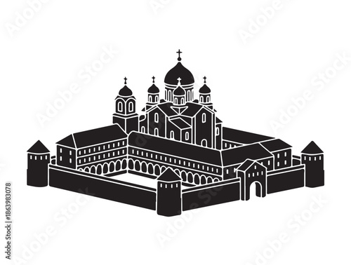 Monastery Church white background.