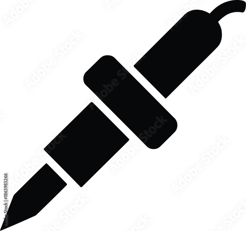 Black Silhouette Vector Graphic of Soldering Iron Tool for Electronics Repair and DIY Projects ...