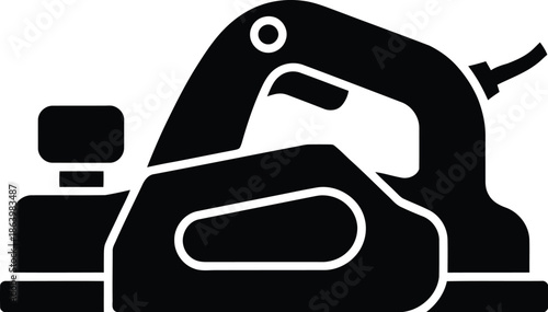 Electric Planer Tool Vector Graphic Icon - Woodworking Equipment Symbol for Carpentry and DIY Projects
