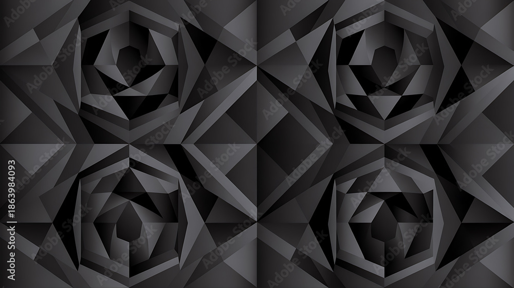 Fototapeta premium Black and white vector quilt featuring intricate geometric patterns, symmetrical shapes, and detailed craftsmanship, evoking tradition, cultural artistry, and elegant festive design