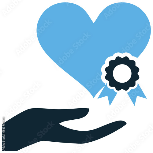 Registered charity icon vector for official NGOs. Ideal for certified non-profits, verified donation status, and trusted organization badges.