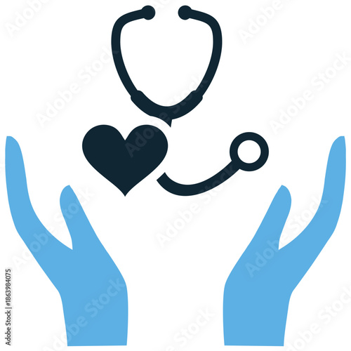 Free medical care icon vector for charity clinics. Ideal for illustrating humanitarian aid, no-cost health services, volunteer doctors, and hospital support.