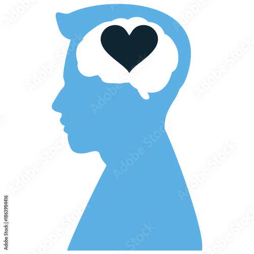 Mental health icon vector for psychology apps. Ideal for illustrating brain balance, emotional wellness, mindfulness, and therapy support.