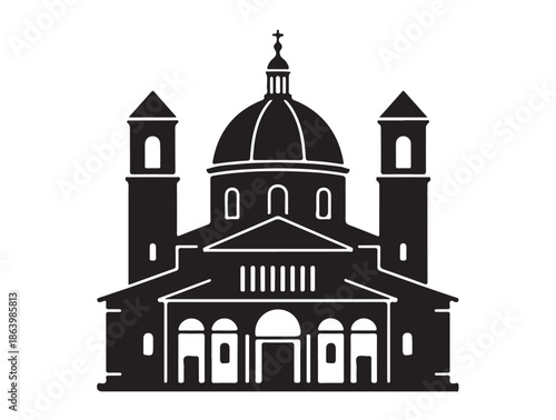 Wallpaper Mural Romanesque Church white background. Torontodigital.ca