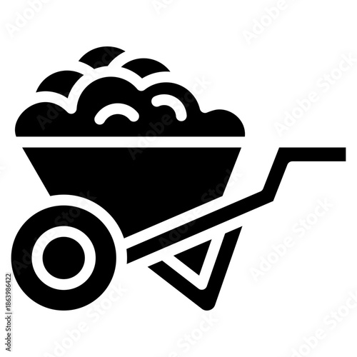 Wheelbarrow  Icon Element For Design