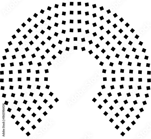 Hemicycle 200 seats - chamber 280 degree donut chart - 4 rows centered