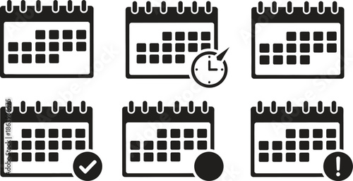 calendar icons with different symbols