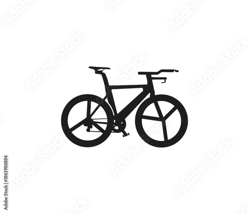 Time trial bike with aerodynamic frame. Triathlon bicycle vector illustration.