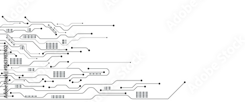 Vector High-tech technology background. Circuit board, Abstract modern digital science technology futuristic circuit board.