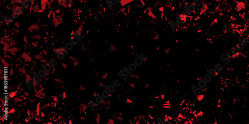 Scratched Grunge Urban Background Texture Vector .Dark grungy black textured of the red marble background. Worn surface. Grunge pattern of dust, dirt, scratches Dirty black and red grunge.	
