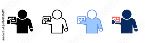 Customer Profile icon set multiple style collection