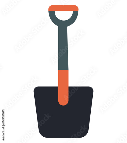 Garden Shovel Icon Set – Cartoon Hand-Drawn